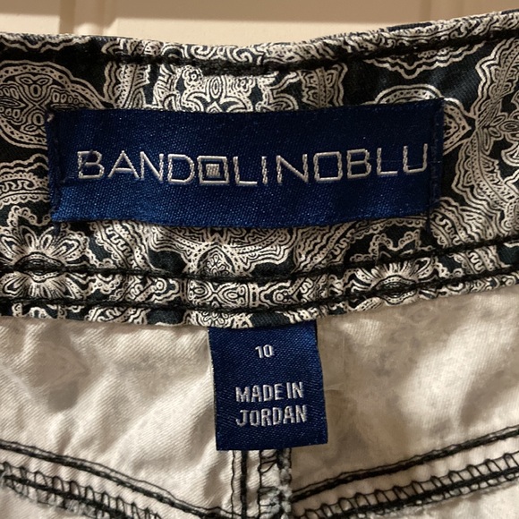 BANDOLINOBLU Black & Gray Batik Pattern Capris Pants Cotton & Spandex Size 10 - Picture 4 of 6